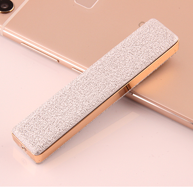 Women's Lighter Creative Personality Slim Strip Pull-down Charging USB Charging Advertising Cigarette Lighter Factory Direct Sales