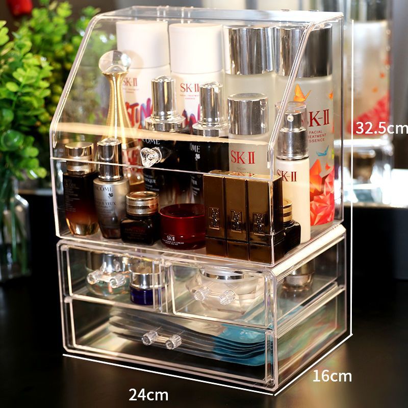 Cosmetic Storage Desktop Dustproof Lipstick Skin Care Products Storage Rack Household Dressing Table Large Capacity Finishing