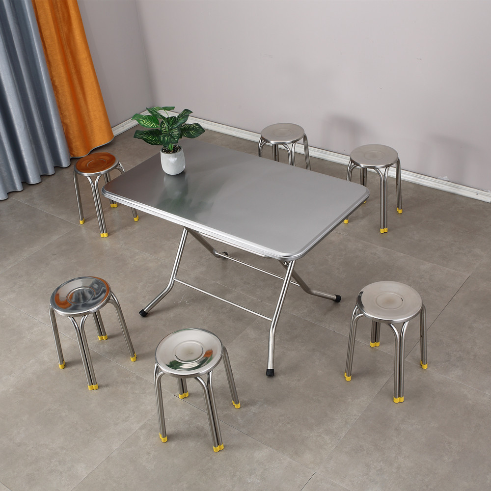 不锈钢可折叠餐桌