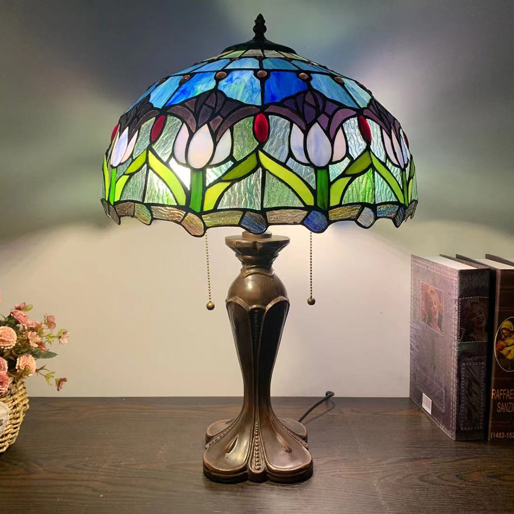 美式乡村彩色蒂凡尼室内装饰阅读台灯批发床头氛围灯 led彩色台灯