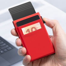 跨境弹力布卡包自动弹卡卡包多功能收纳RFID钱包铝盒钱夹卡包