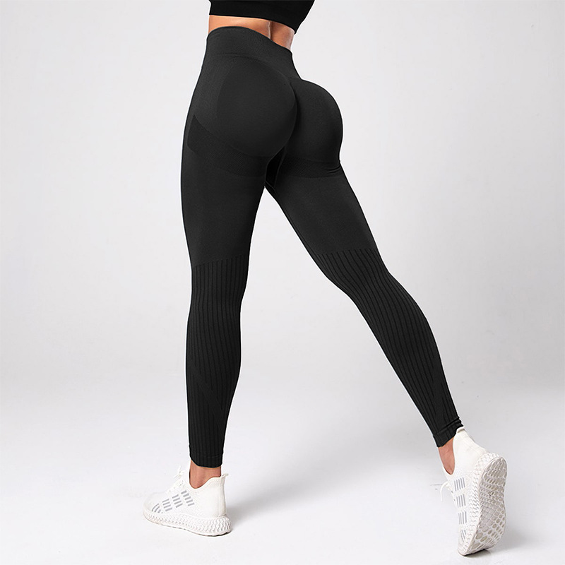 European and American Seamless Yoga Pants Women's High Waist Hip Lift Outer Wear Tights Trousers Hip Lifting Sport Elastic Fitness Pants New