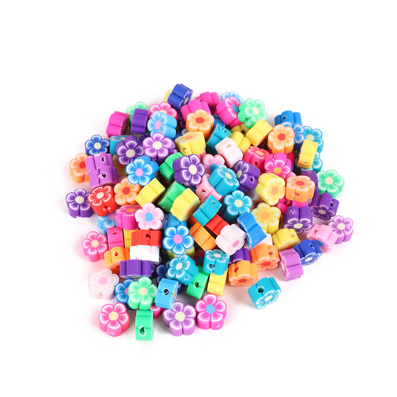 Popular Creative Fashion Colorful Petals Polymer Clay Beaded Handmade DIY Ornament Loose Beads Bracelet Factory Direct Supply Wholesale