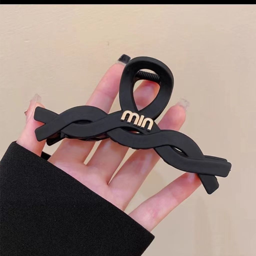 2023 Glossy Good-looking Grip Large Shark Clip High Sense Barrettes Female Cross Word Headdress Clip