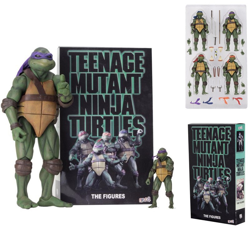 NECA 1990电影版 忍者神龟手办TMNT 2018 SDCC限定版可动模型摆件