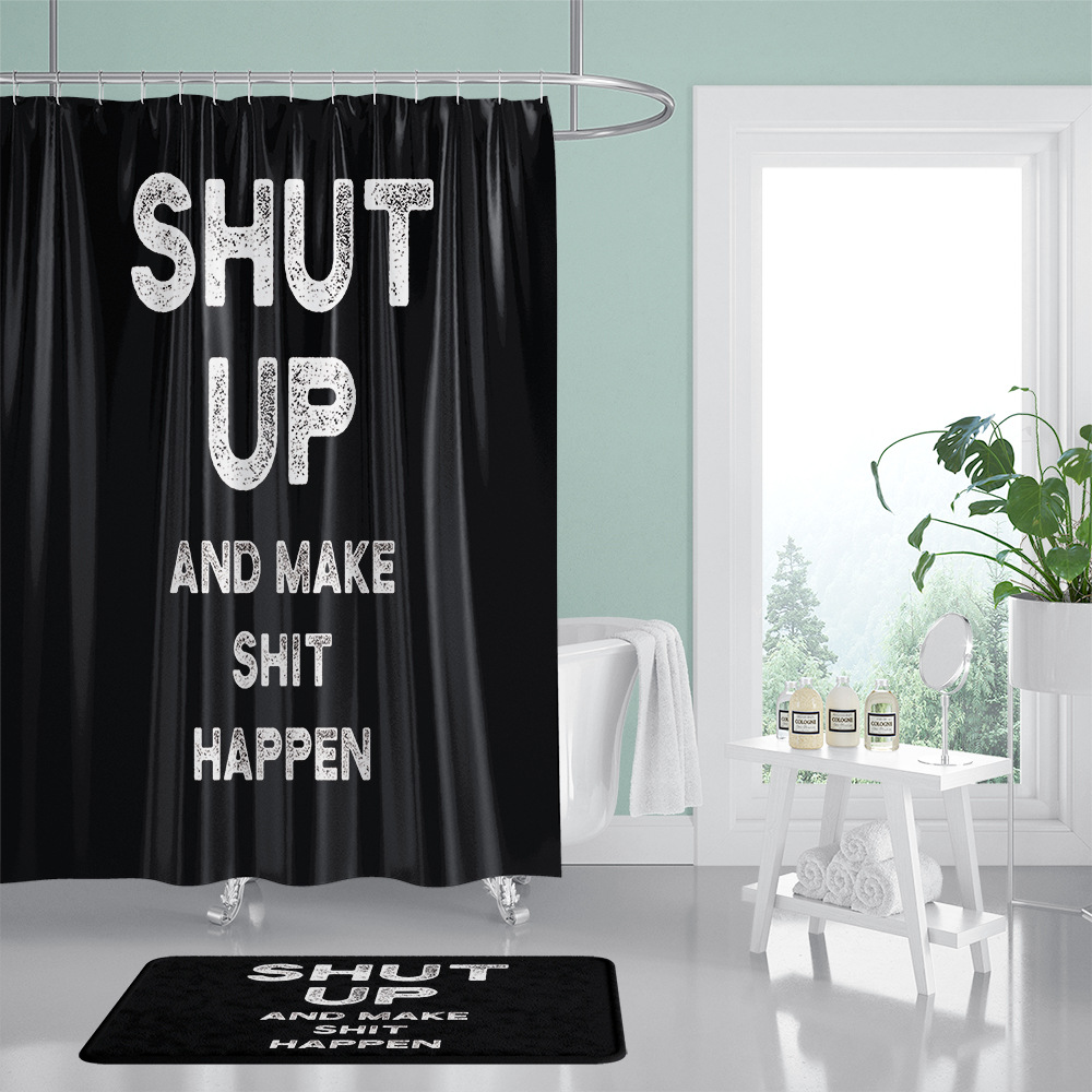 Factory Shut Series Modern Simple Letter Shut Personalized Shower Curtain Water-Repellent Cloth