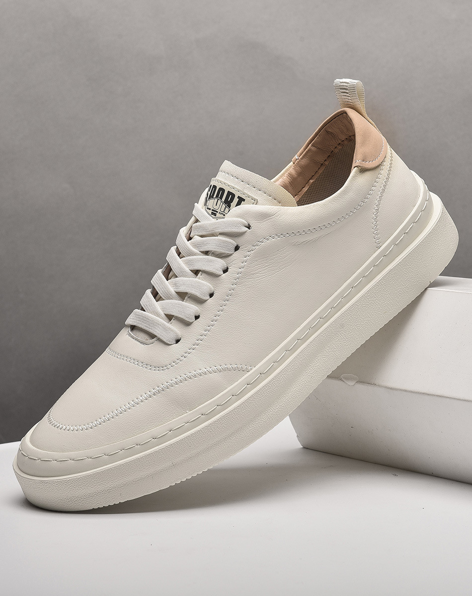 2019夏季透气百搭潮鞋子牛皮韩版潮流小白鞋低帮男鞋休闲男士板鞋