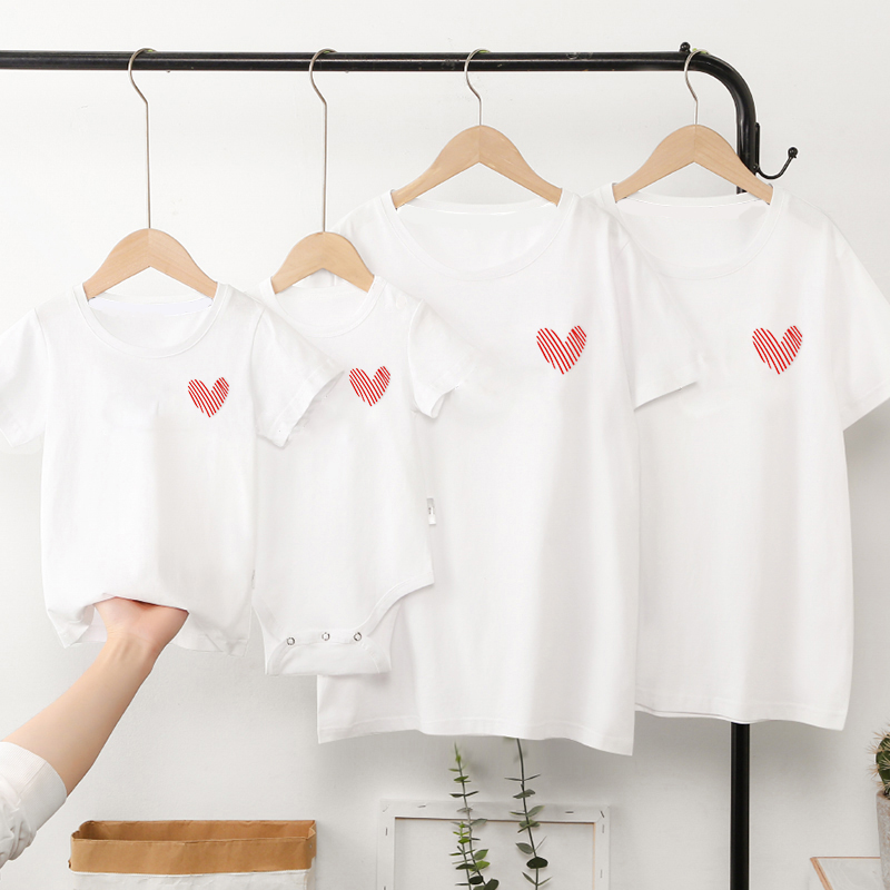 全家亲子装夏装母女装一家三口四口洋气婴儿夏季棉短袖t恤