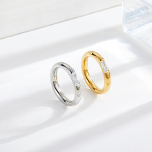 韩版简约弧面镶钻钛钢戒指女小众设计轻奢不锈钢指环网红百搭饰品