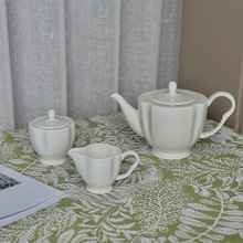洛塔斯壶糖奶骨瓷咖啡具法式纯白咖啡壶陶瓷奶缸糖罐拉花杯下午茶