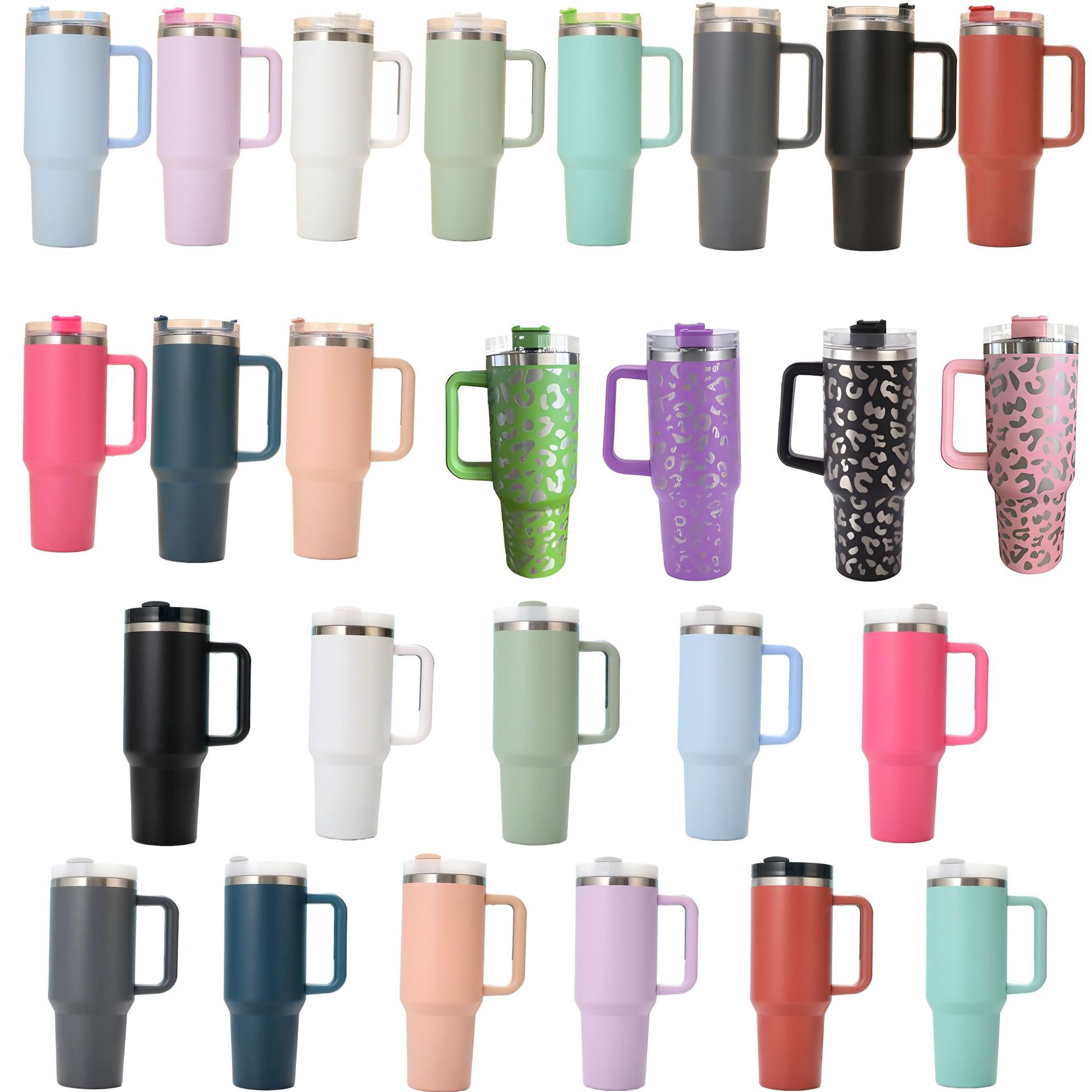 美式40oz汽车杯户外保冷冰霸杯简约吸管杯便携304不锈钢保温杯子