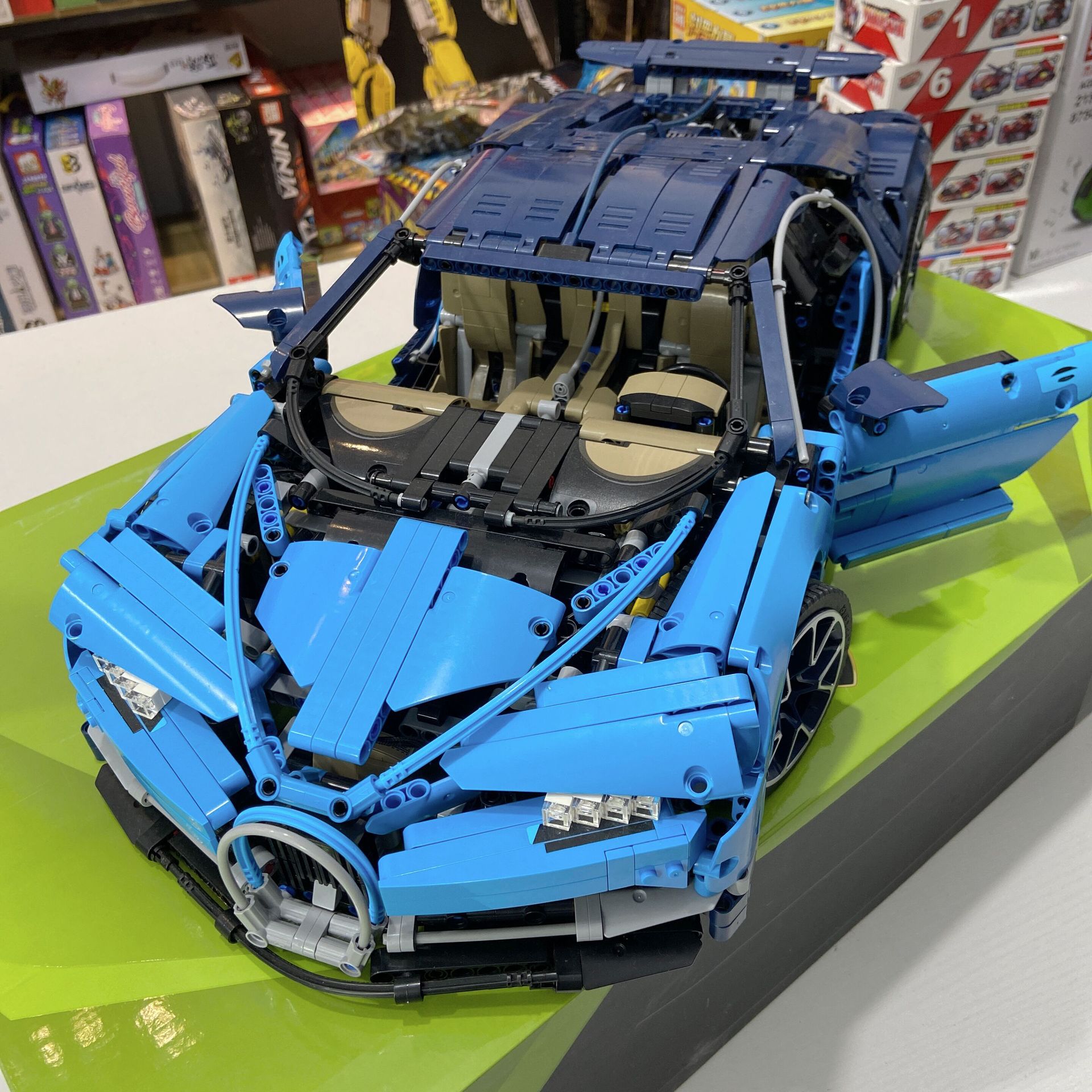 兼容乐高跑车积木大型保时捷布加迪汽车模型高难度遥控车拼装玩具