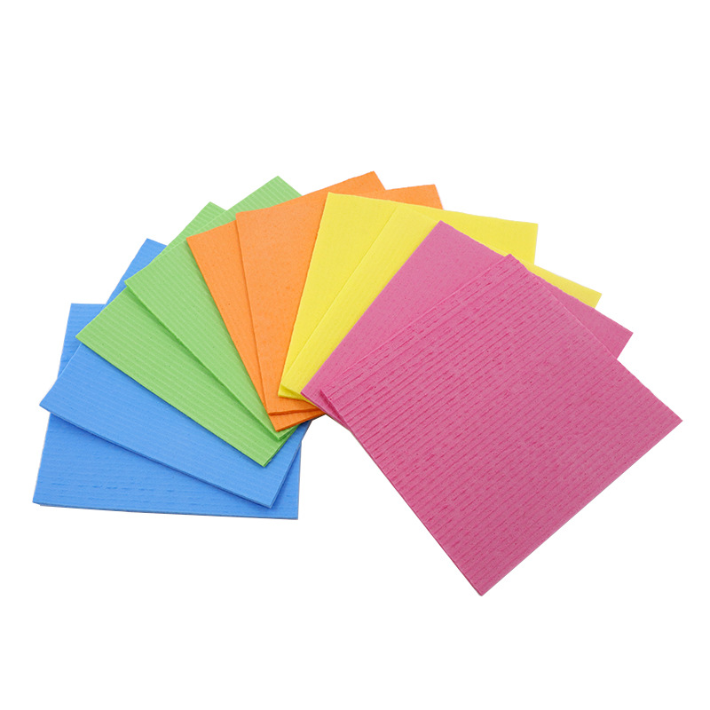 Kitchen Rag Fiber Cellulose Sponge Cleaning Rag Domestic Cellulose Sponge Scouring Pad Kitchen Non-Stick Oil Dishwashing Rag