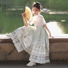 女童高端套装马面裙儿童明制改良汉服童装中国风薄款古装唐装夏款