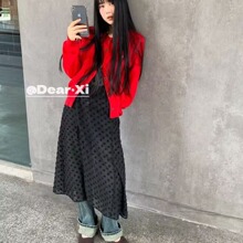 DEAR.XI 冬上新女装欧美跨境内搭神器 蕾丝打底吊带连衣裙