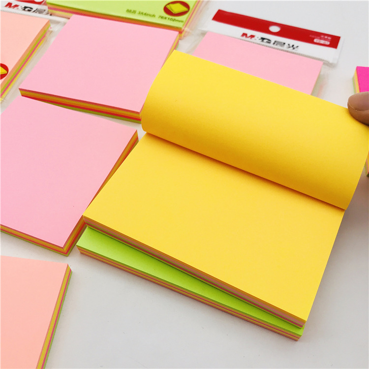 晨光便利贴多彩荧光优事贴88页学生家庭办公5色便签纸ys-60