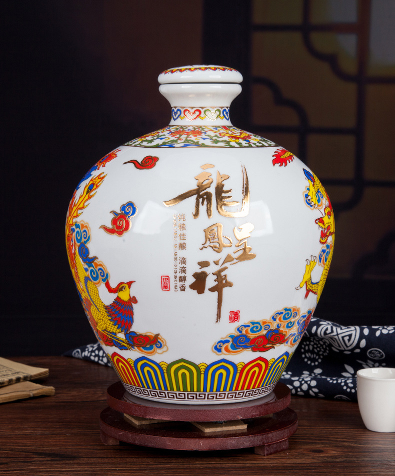 杏花村批发白酒散白酒龙凤呈祥2l大坛礼盒装纯粮食原浆白酒夜光杯