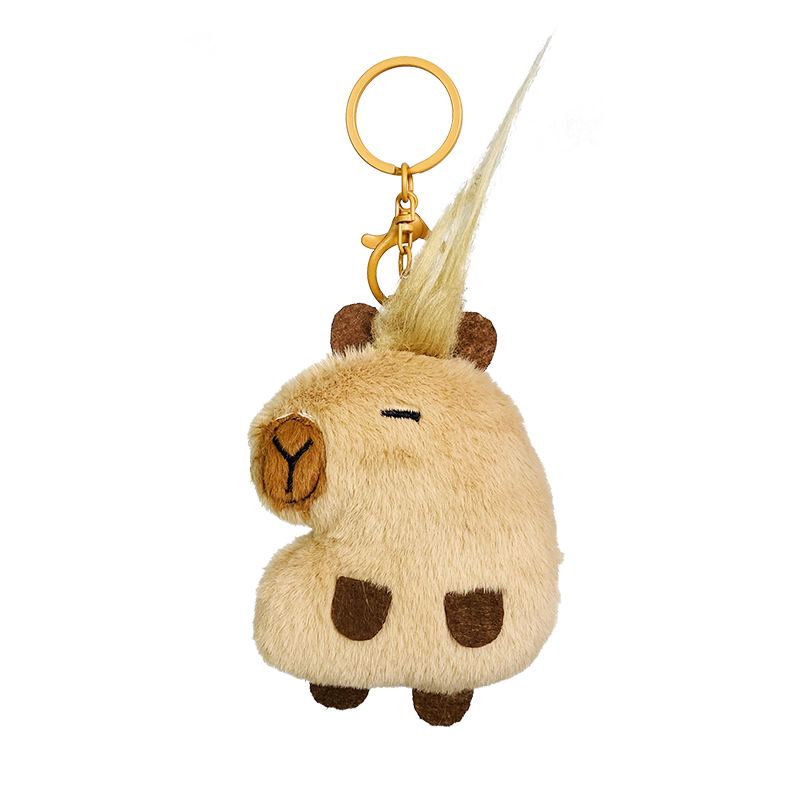 Creative Cartoon Plush Capabala Keychain Cute Capybara Doll Couple Bags Pendant Small Gift Wholesale