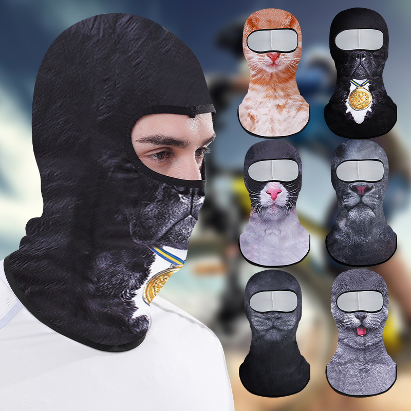 Cross-Border Outdoor Riding Hat Bicycle Sweat-Absorbent Breathable Sun Protection Scarf Ice Silk Digital Printing 3D Animal Mask