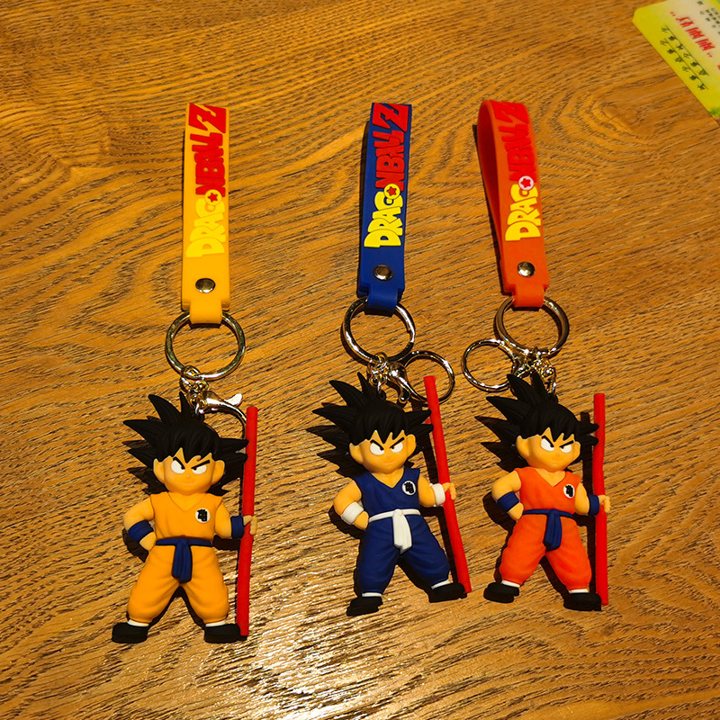 Cartoon Anime Dragon Ball Monkey King Keychain Automobile Hanging Ornament Doll Key Chain Hand-Made Key Ring Small Gift