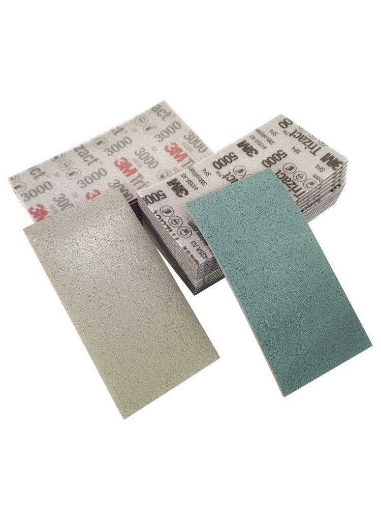 3m金字塔砂纸汽车美容抛光沙皮70/140mm3000目5000号干磨海绵砂纸