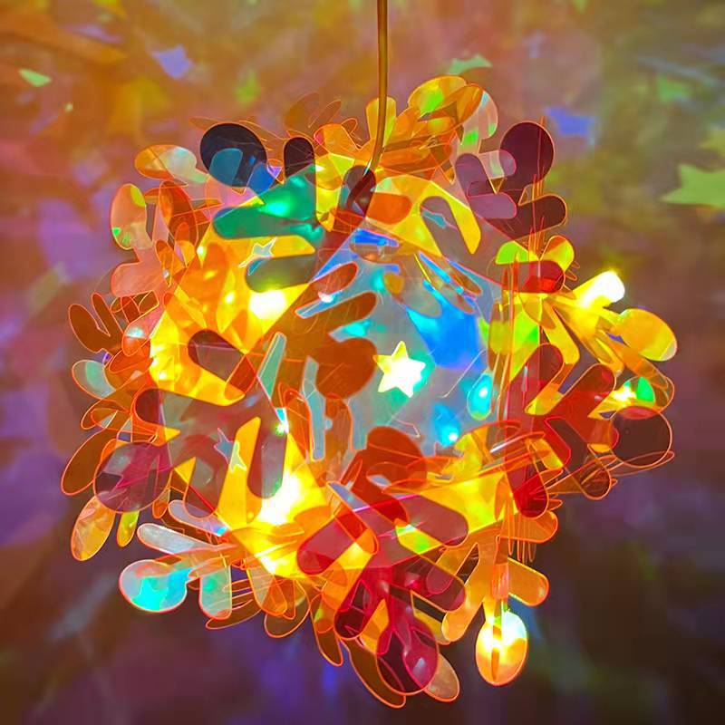 镭射炫彩手提花灯diy益智花灯球春节元宵热销款灯笼球厂价批发