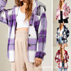 Explosion models in Europe and America 2022eBay Amazon Autumn and winter new pattern Women's wear fashion Hooded lattice shirt Fur coat Explosion models in Europe and America 2022eBay Amazon Autumn and winter new pattern Women's wear fashion Hooded lattice shirt Fur coat
