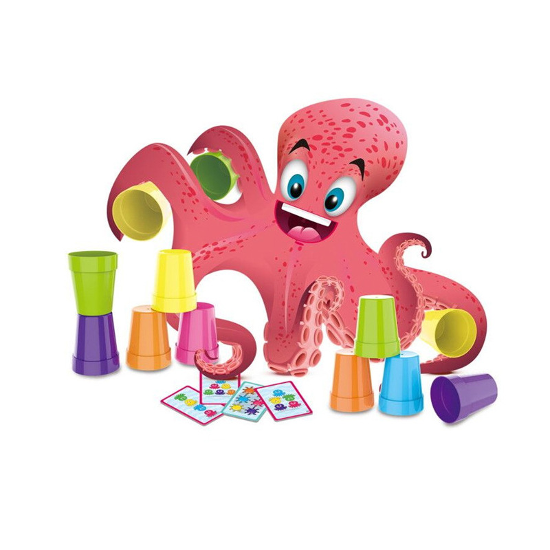 跨境疯狂的章鱼快速反应叠杯亲子互动桌游儿童亲子互动玩具桌面游