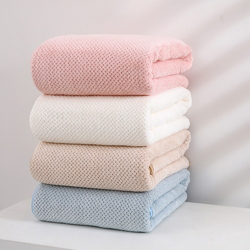 浴帽加厚吸水不掉毛浴巾三件套家用情侣毛巾浴巾柔软速干沙滩巾