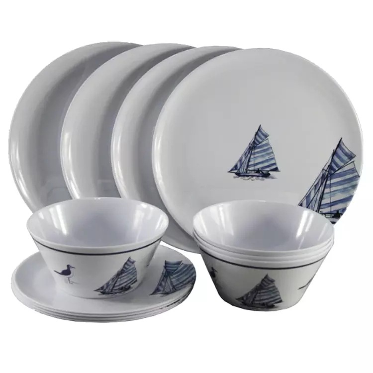 Navigation Series Melamine Tableware Set Melamine Seamless Plate Salad Bowl Customizable Food Safety