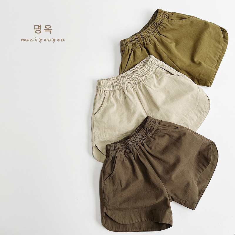 Retro Mori Style ~ Children's Cotton Shorts 2023 Summer New Boys' Cropped Pants Girls' Korean Style Japanese Style Pants