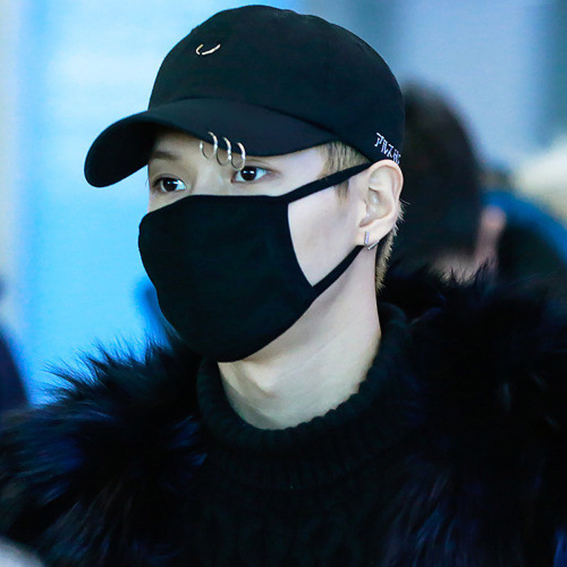 韩国潮欧美风朴宰范cl同款棒球帽子男女别针铁环弯檐鸭舌帽嘻哈帽