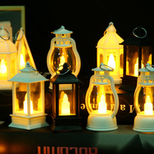 跨境新款复古小提灯LED电子蜡烛小油灯创意气氛装饰礼品风灯马灯