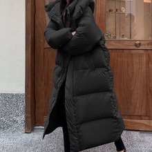 白鸭绒羽绒服女款2023年冬季新款长款过膝加厚韩版高级感炸街外套