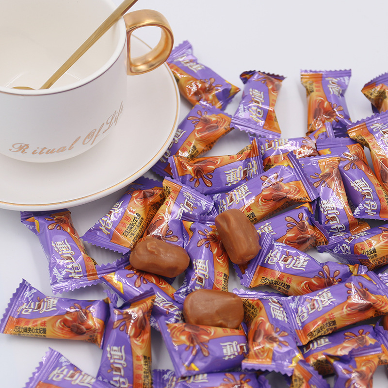 怡口莲夹心太妃糖经典原味巧克力味结婚庆喜糖果散装零食