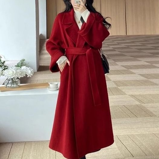 羽绒服内胆可拆卸双面绒毛呢大衣女2025冬新款韩版感加厚外套