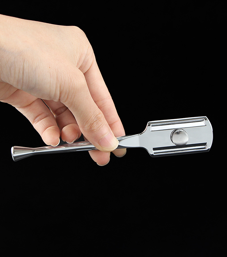 跨境新款双面锌合金老式直柄剃刀美发剃须刀理发店修容剃发刀现货