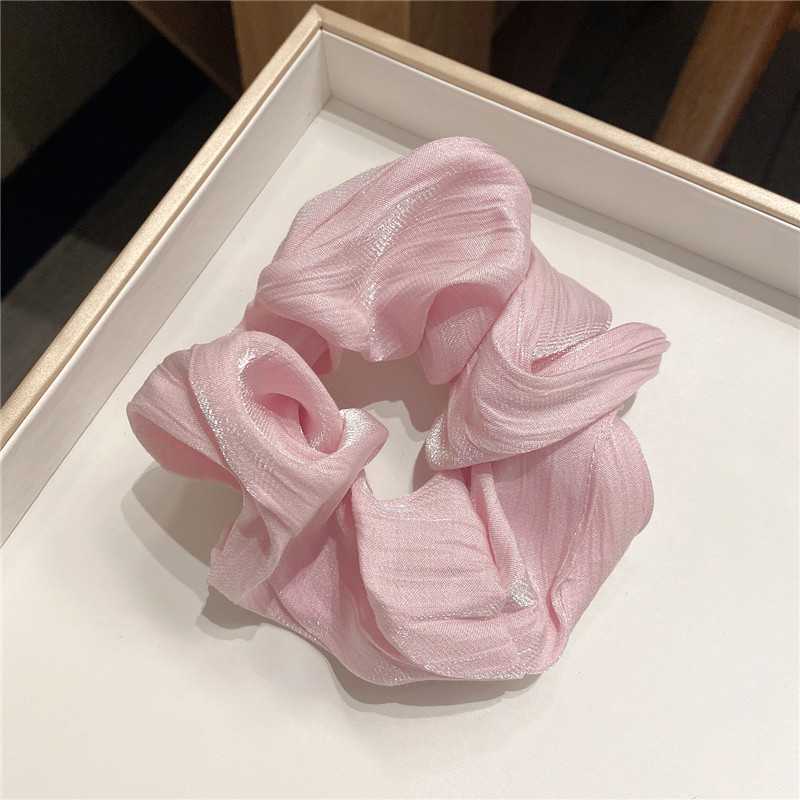 高韩国新款级感bm大肠发圈简约纯色褶皱布料皮筋女扎头发头绳发饰