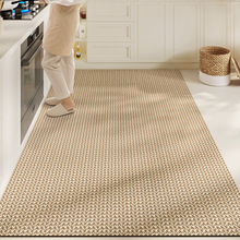 跨境简约超薄厨房PU皮革防滑地垫 防油脚垫家用免洗可擦地毯垫子