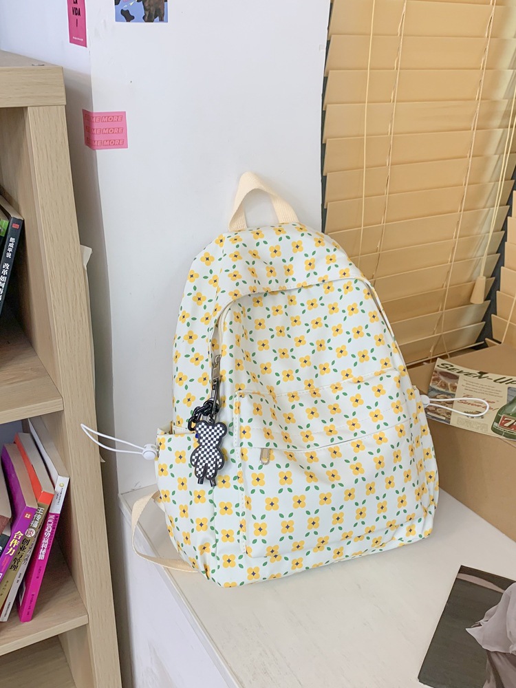 Student Schoolbag 2022 New Clear Small Floral Mori Style Girl Backpack College Junior High School Backpack