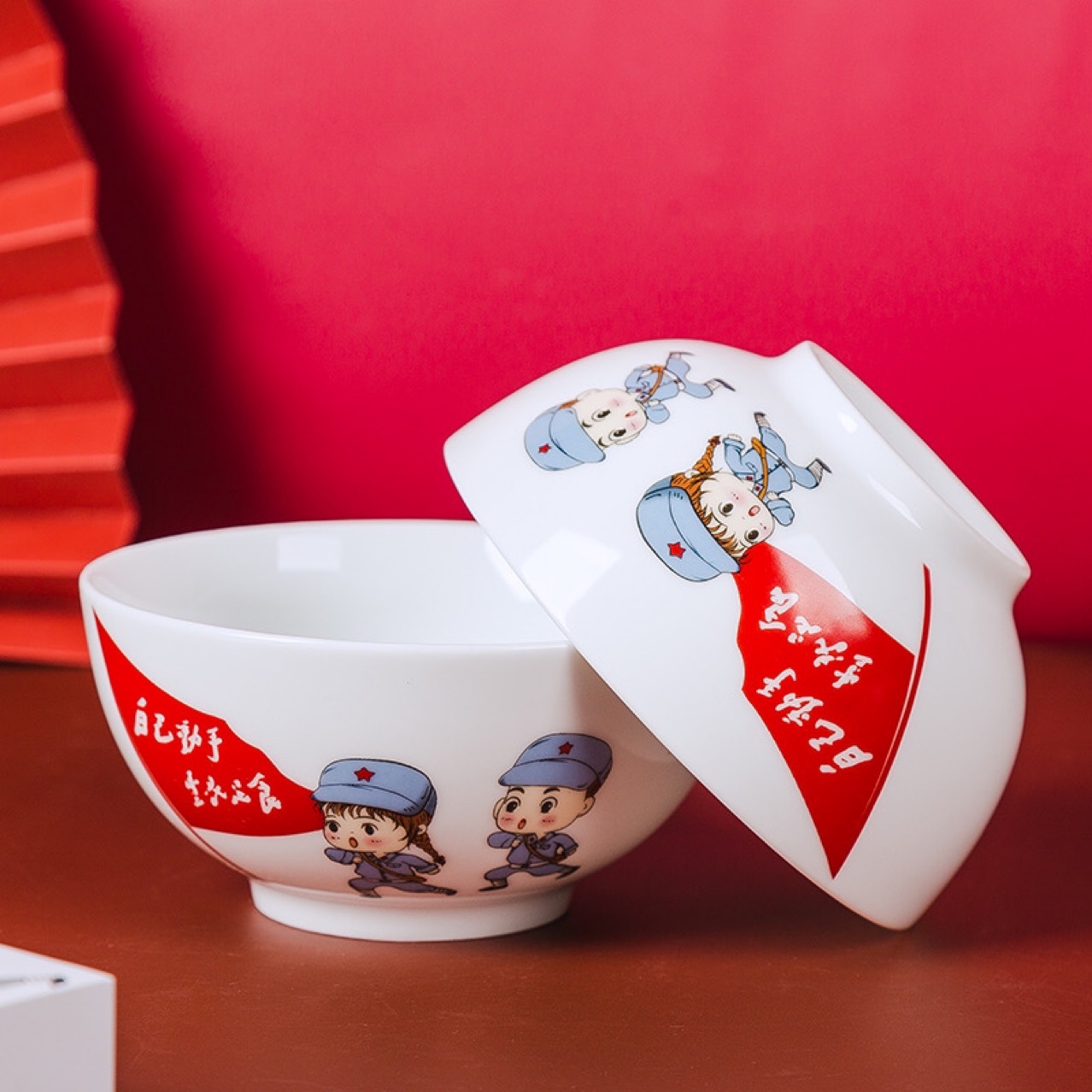 静色国风 红色文创 红军 小战士对碗-阿里巴巴