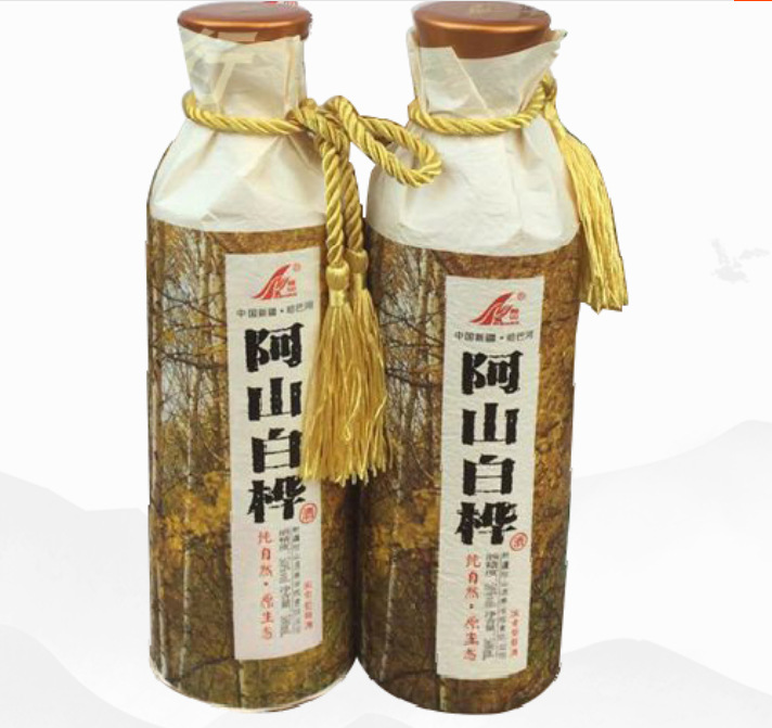 一件也发货新疆阿山白桦酒阿勒泰大白桦50度500ml*4瓶/件粮食白酒
