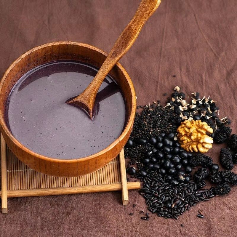 现磨熟黑芝麻核桃桑葚黑豆五黑粉黑芝麻糊即食冲泡早餐以黑养黑