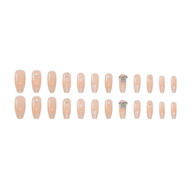 2023 New Wearable Nail Stickers Pure Desire Style Mid-Length Fake Nail Tip Manicure Wear Nail Ins Advanced