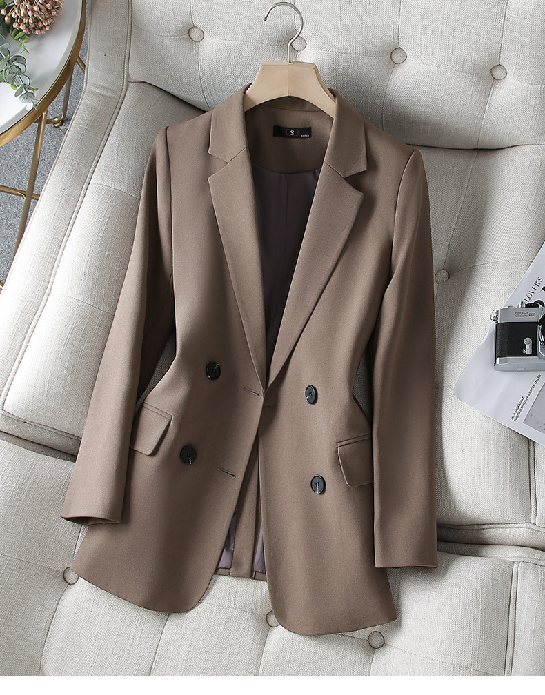 高级感咖啡色西装外套女韩版2021秋装新款气质时尚休闲小个子西服