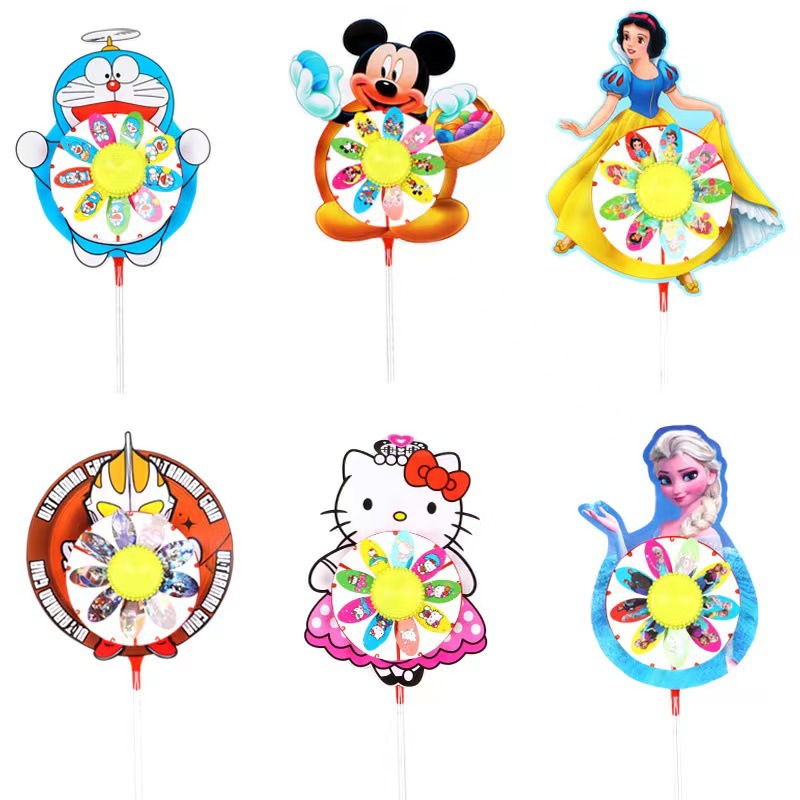 Children's Creative Cartoon Luminous Windmill Flash Toy Stall Night Market Push Small Gift Yiwu Supply Wholesale