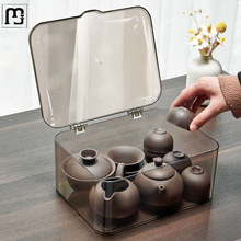 宾縢茶具收纳盒带盖防尘茶几桌面茶壶放功夫茶杯茶叶碗杯子储存置