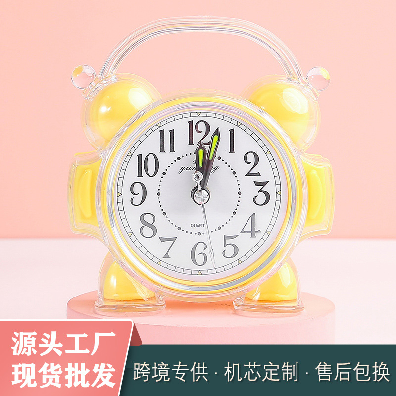 fashion student alarm clock children‘s cartoon clock bedside simple internet celebrity small alarm clock desk clock jump seconds non-mute