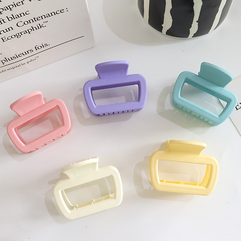 Korean Simple Princess Small Fresh Color Square Grip Women's Small Head Shark Clip Barrettes Hair Clip Headdress