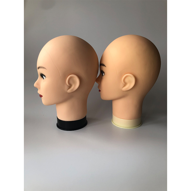 美容模具头女假发帽子口罩展示道具假人头模型光头扎针软头模特头
